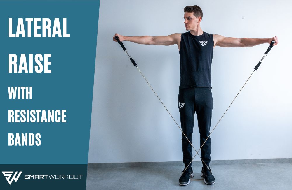 Lateral raise exercise with resistance bands