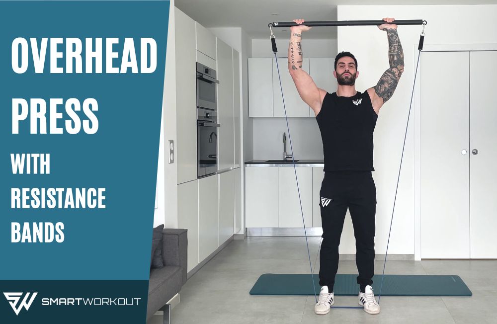 Overhead press with resistance bands