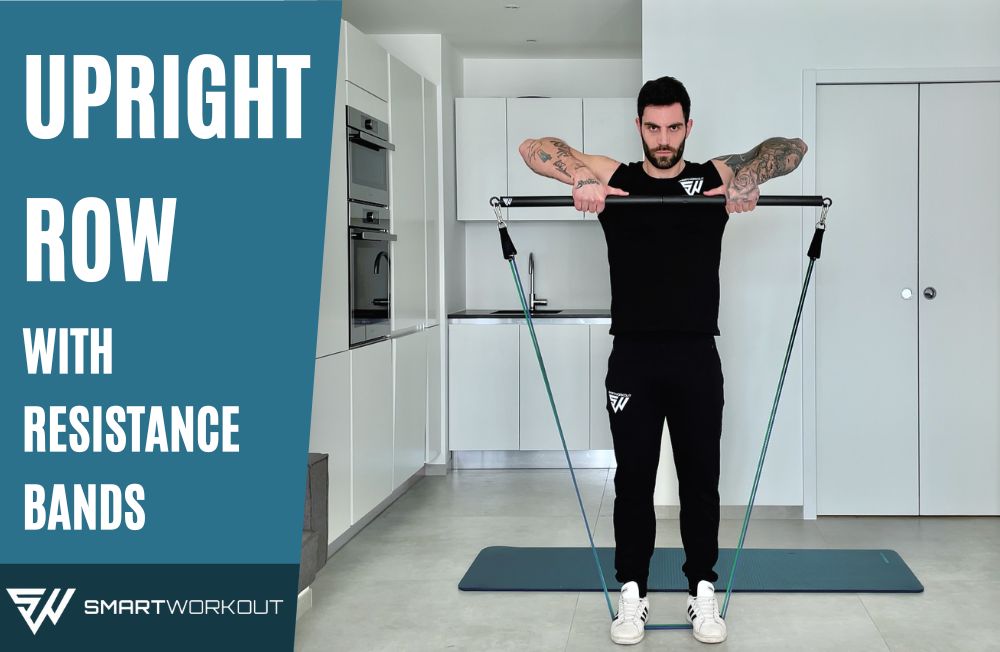 Upright Row Exercise with resistance bands